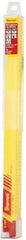 Starrett - 12" Long x 3/4" Thick, Bi-Metal Reciprocating Saw Blade - Tapered Profile, 6 TPI, Toothed Edge, Universal Shank - Exact Tooling