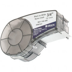 Brady - 3/4" Wide x 192" Long, White Flexible Nylon Label Tape - For BMP21 Plus Portable Label Printer, IDPAL Handheld Label Maker - Exact Tooling