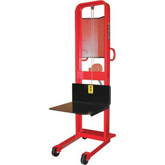 Wesco Industrial Products - 1,000 Lb Capacity, 68" Lift Height, Winch Steel Stacker Manually Operated Lift - Exact Tooling