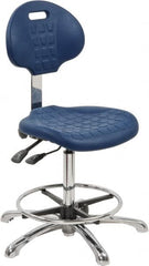 Bevco - Adjustable Chair - 18" Wide x 17-1/4" Deep, Polyurethane Seat, Blue - Exact Tooling