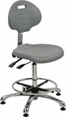 Bevco - Adjustable Chair - 18" Wide x 17-1/4" Deep, Polyurethane Seat, Gray - Exact Tooling