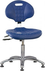 Bevco - Adjustable Chair - 18" Wide x 17-1/4" Deep, Polyurethane Seat, Blue - Exact Tooling