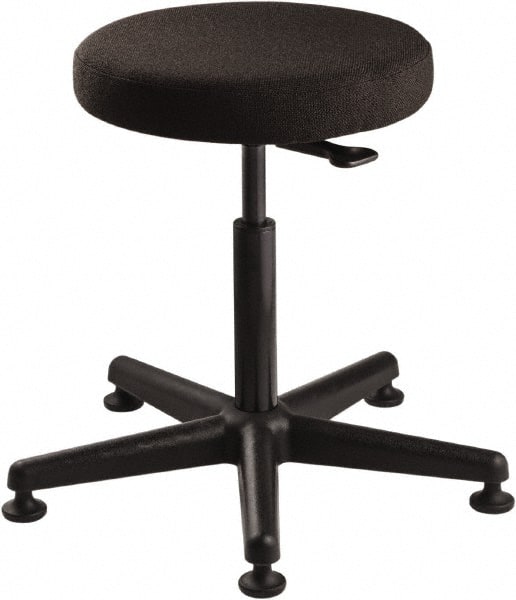Bevco - 15" Wide x 15" Deep x 24 to 34" High, Reinforced Plastic Base, Adjustable Seat Stool - Fabric Seat, Black - Exact Tooling