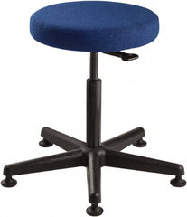Bevco - 15" Wide x 15" Deep x 24 to 34" High, Reinforced Plastic Base, Adjustable Seat Stool - Fabric Seat, Blue - Exact Tooling