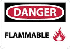 NMC - Danger - Flammable, Plastic Fire Sign - 14" Wide x 10" High - Exact Tooling