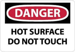 NMC - "Danger - Hot Surface - Do Not Touch", 10" Long x 14" Wide, Rigid Plastic Safety Sign - Rectangle, 0.05" Thick, Use for Accident Prevention - Exact Tooling
