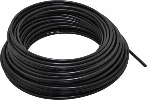 Parker - 11/64" ID x 1/4" OD, 0.04" Wall Thickness, 100' Long, Polyethylene Tube - Black, 120 Max psi, -80 to 150°F - Exact Tooling
