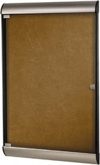Ghent - 70-1/4" Wide x 36" High Enclosed Cork Bulletin Board - Natural Cork, Aluminum Frame - Exact Tooling