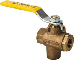 Apollo - 1/4" Pipe, Full Port, Bronze Standard Ball Valve - 2 Piece, Inline - One Way Flow, FNPT x FNPT Ends, Lever Handle, 125 WOG - Exact Tooling