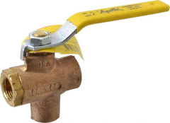 Apollo - 3/8" Pipe, Full Port, Bronze Standard Ball Valve - 2 Piece, Inline - One Way Flow, FNPT x FNPT Ends, Lever Handle, 125 WOG - Exact Tooling