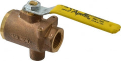 Apollo - 3/4" Pipe, Full Port, Bronze Standard Ball Valve - 2 Piece, Inline - One Way Flow, FNPT x FNPT Ends, Lever Handle, 125 WOG - Exact Tooling