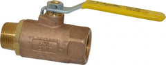 Apollo - 1" Pipe, Standard Port, Bronze Standard Ball Valve - 2 Piece, Inline - One Way Flow, MNPT x FNPT Ends, Lever Handle, 600 WOG, 150 WSP - Exact Tooling