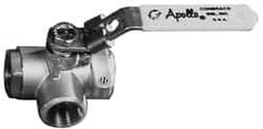 Apollo - 3-1/8" Pipe, Full Port, Brass UL Listed Ball Valve - Inline - Two Way Flow, Tube O.D. x Tube O.D. Ends, Cap Handle, 500 WOG - Exact Tooling