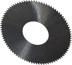 Made in USA - 1-3/4" Diam x 0.006" Blade Thickness x 5/8" Arbor Hole Diam, 90 Tooth Slitting and Slotting Saw - Arbor Connection, Right Hand, Uncoated, High Speed Steel, Concave Ground, Contains Keyway - Exact Tooling