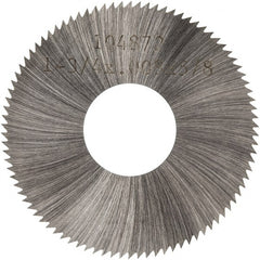 Made in USA - 1-3/4" Diam x 0.008" Blade Thickness x 5/8" Arbor Hole Diam, 90 Tooth Slitting and Slotting Saw - Arbor Connection, Right Hand, Uncoated, High Speed Steel, Concave Ground, Contains Keyway - Exact Tooling