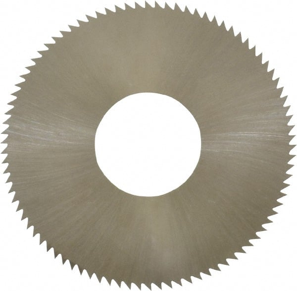Made in USA - 1-3/4" Diam x 0.012" Blade Thickness x 5/8" Arbor Hole Diam, 90 Tooth Slitting and Slotting Saw - Arbor Connection, Right Hand, Uncoated, High Speed Steel, Concave Ground, Contains Keyway - Exact Tooling