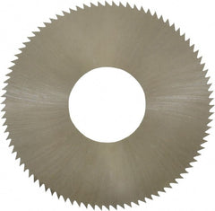 Made in USA - 1-3/4" Diam x 0.012" Blade Thickness x 5/8" Arbor Hole Diam, 90 Tooth Slitting and Slotting Saw - Arbor Connection, Right Hand, Uncoated, High Speed Steel, Concave Ground, Contains Keyway - Exact Tooling