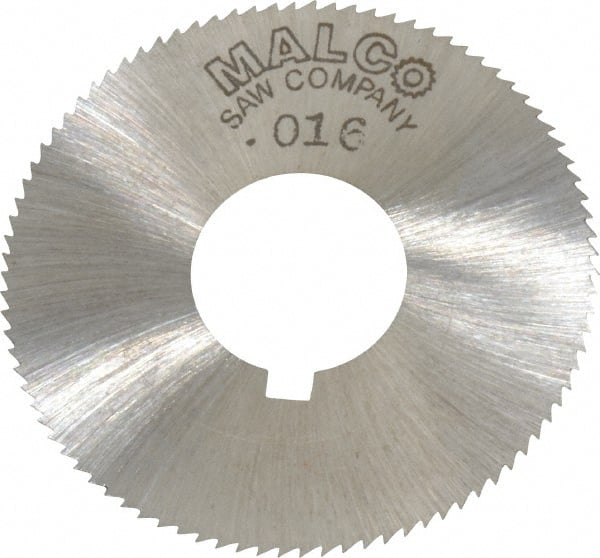 Made in USA - 1-3/4" Diam x 0.016" Blade Thickness x 5/8" Arbor Hole Diam, 90 Tooth Slitting and Slotting Saw - Arbor Connection, Right Hand, Uncoated, High Speed Steel, Concave Ground, Contains Keyway - Exact Tooling
