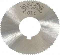 Made in USA - 1-3/4" Diam x 0.016" Blade Thickness x 5/8" Arbor Hole Diam, 90 Tooth Slitting and Slotting Saw - Arbor Connection, Right Hand, Uncoated, High Speed Steel, Concave Ground, Contains Keyway - Exact Tooling