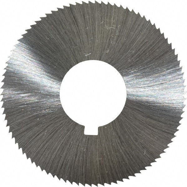 Made in USA - 1-3/4" Diam x 0.023" Blade Thickness x 5/8" Arbor Hole Diam, 90 Tooth Slitting and Slotting Saw - Arbor Connection, Right Hand, Uncoated, High Speed Steel, Concave Ground, Contains Keyway - Exact Tooling