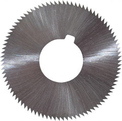 Made in USA - 1-3/4" Diam x 0.032" Blade Thickness x 5/8" Arbor Hole Diam, 90 Tooth Slitting and Slotting Saw - Arbor Connection, Right Hand, Uncoated, High Speed Steel, Concave Ground, Contains Keyway - Exact Tooling