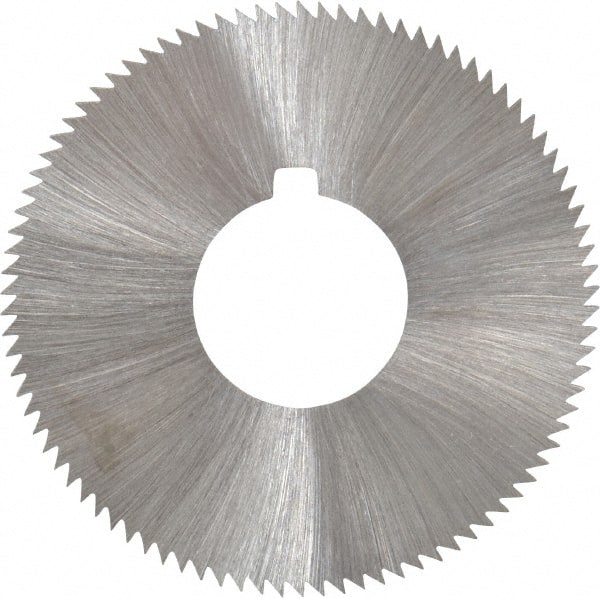 Made in USA - 1-3/4" Diam x 0.04" Blade Thickness x 5/8" Arbor Hole Diam, 90 Tooth Slitting and Slotting Saw - Arbor Connection, Right Hand, Uncoated, High Speed Steel, Concave Ground, Contains Keyway - Exact Tooling