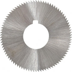Made in USA - 1-3/4" Diam x 0.04" Blade Thickness x 5/8" Arbor Hole Diam, 90 Tooth Slitting and Slotting Saw - Arbor Connection, Right Hand, Uncoated, High Speed Steel, Concave Ground, Contains Keyway - Exact Tooling