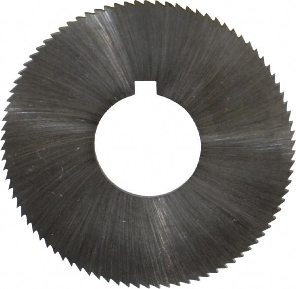 Made in USA - 1-3/4" Diam x 0.051" Blade Thickness x 5/8" Arbor Hole Diam, 90 Tooth Slitting and Slotting Saw - Arbor Connection, Right Hand, Uncoated, High Speed Steel, Concave Ground, Contains Keyway - Exact Tooling