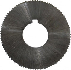 Made in USA - 1-3/4" Diam x 0.051" Blade Thickness x 5/8" Arbor Hole Diam, 90 Tooth Slitting and Slotting Saw - Arbor Connection, Right Hand, Uncoated, High Speed Steel, Concave Ground, Contains Keyway - Exact Tooling