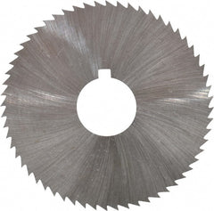 Made in USA - 2-1/4" Diam x 0.016" Blade Thickness x 5/8" Arbor Hole Diam, 60 Tooth Slitting and Slotting Saw - Arbor Connection, Right Hand, Uncoated, High Speed Steel, Concave Ground, Contains Keyway - Exact Tooling