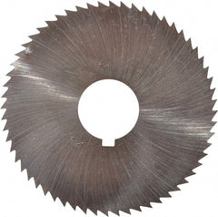 Made in USA - 2-1/4" Diam x 0.018" Blade Thickness x 5/8" Arbor Hole Diam, 60 Tooth Slitting and Slotting Saw - Arbor Connection, Right Hand, Uncoated, High Speed Steel, Concave Ground, Contains Keyway - Exact Tooling