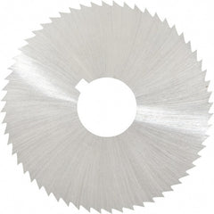 Made in USA - 2-1/4" Diam x 0.02" Blade Thickness x 5/8" Arbor Hole Diam, 60 Tooth Slitting and Slotting Saw - Arbor Connection, Right Hand, Uncoated, High Speed Steel, Concave Ground, Contains Keyway - Exact Tooling