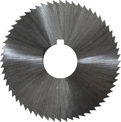 Made in USA - 2-1/4" Diam x 0.023" Blade Thickness x 5/8" Arbor Hole Diam, 60 Tooth Slitting and Slotting Saw - Arbor Connection, Right Hand, Uncoated, High Speed Steel, Concave Ground, Contains Keyway - Exact Tooling