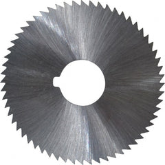 Made in USA - 2-1/4" Diam x 0.025" Blade Thickness x 5/8" Arbor Hole Diam, 60 Tooth Slitting and Slotting Saw - Arbor Connection, Right Hand, Uncoated, High Speed Steel, Concave Ground, Contains Keyway - Exact Tooling