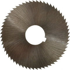 Made in USA - 2-1/4" Diam x 0.028" Blade Thickness x 5/8" Arbor Hole Diam, 60 Tooth Slitting and Slotting Saw - Arbor Connection, Right Hand, Uncoated, High Speed Steel, Concave Ground, Contains Keyway - Exact Tooling