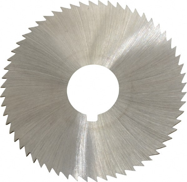 Made in USA - 2-1/4" Diam x 0.036" Blade Thickness x 5/8" Arbor Hole Diam, 60 Tooth Slitting and Slotting Saw - Arbor Connection, Right Hand, Uncoated, High Speed Steel, Concave Ground, Contains Keyway - Exact Tooling