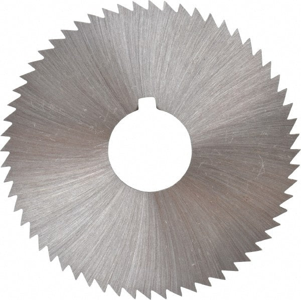 Made in USA - 2-1/4" Diam x 0.081" Blade Thickness x 5/8" Arbor Hole Diam, 60 Tooth Slitting and Slotting Saw - Arbor Connection, Right Hand, Uncoated, High Speed Steel, Concave Ground, Contains Keyway - Exact Tooling