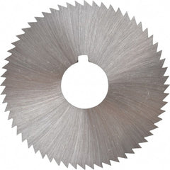 Made in USA - 2-1/4" Diam x 0.081" Blade Thickness x 5/8" Arbor Hole Diam, 60 Tooth Slitting and Slotting Saw - Arbor Connection, Right Hand, Uncoated, High Speed Steel, Concave Ground, Contains Keyway - Exact Tooling