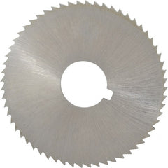 Made in USA - 2-1/4" Diam x 0.091" Blade Thickness x 5/8" Arbor Hole Diam, 60 Tooth Slitting and Slotting Saw - Arbor Connection, Right Hand, Uncoated, High Speed Steel, Concave Ground, Contains Keyway - Exact Tooling