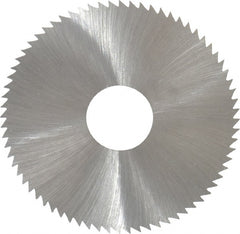 Made in USA - 2-3/4" Diam x 0.014" Blade Thickness x 3/4" Arbor Hole Diam, 72 Tooth Slitting and Slotting Saw - Arbor Connection, Right Hand, Uncoated, High Speed Steel, Concave Ground, Contains Keyway - Exact Tooling