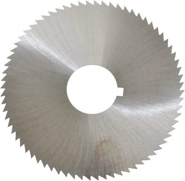 Made in USA - 2-3/4" Diam x 0.023" Blade Thickness x 3/4" Arbor Hole Diam, 72 Tooth Slitting and Slotting Saw - Arbor Connection, Right Hand, Uncoated, High Speed Steel, Concave Ground, Contains Keyway - Exact Tooling