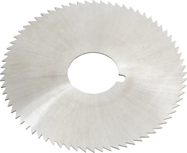 Made in USA - 2-3/4" Diam x 0.025" Blade Thickness x 3/4" Arbor Hole Diam, 72 Tooth Slitting and Slotting Saw - Arbor Connection, Right Hand, Uncoated, High Speed Steel, Concave Ground, Contains Keyway - Exact Tooling