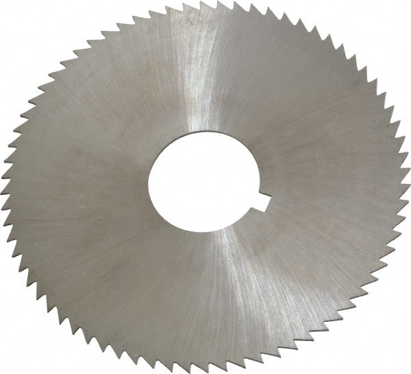 Made in USA - 2-3/4" Diam x 0.032" Blade Thickness x 3/4" Arbor Hole Diam, 72 Tooth Slitting and Slotting Saw - Arbor Connection, Right Hand, Uncoated, High Speed Steel, Concave Ground, Contains Keyway - Exact Tooling