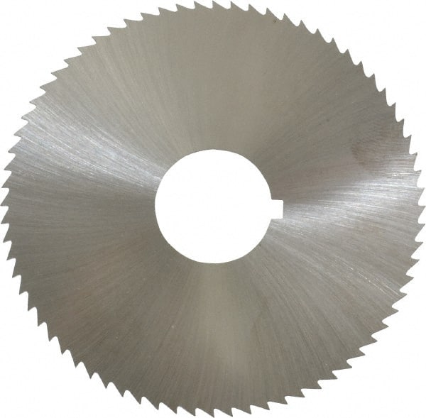 Made in USA - 2-3/4" Diam x 0.036" Blade Thickness x 3/4" Arbor Hole Diam, 72 Tooth Slitting and Slotting Saw - Arbor Connection, Right Hand, Uncoated, High Speed Steel, Concave Ground, Contains Keyway - Exact Tooling