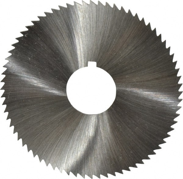 Made in USA - 2-3/4" Diam x 0.04" Blade Thickness x 3/4" Arbor Hole Diam, 72 Tooth Slitting and Slotting Saw - Arbor Connection, Right Hand, Uncoated, High Speed Steel, Concave Ground, Contains Keyway - Exact Tooling
