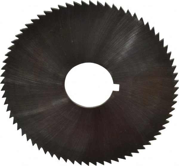 Made in USA - 2-3/4" Diam x 0.045" Blade Thickness x 3/4" Arbor Hole Diam, 72 Tooth Slitting and Slotting Saw - Arbor Connection, Right Hand, Uncoated, High Speed Steel, Concave Ground, Contains Keyway - Exact Tooling
