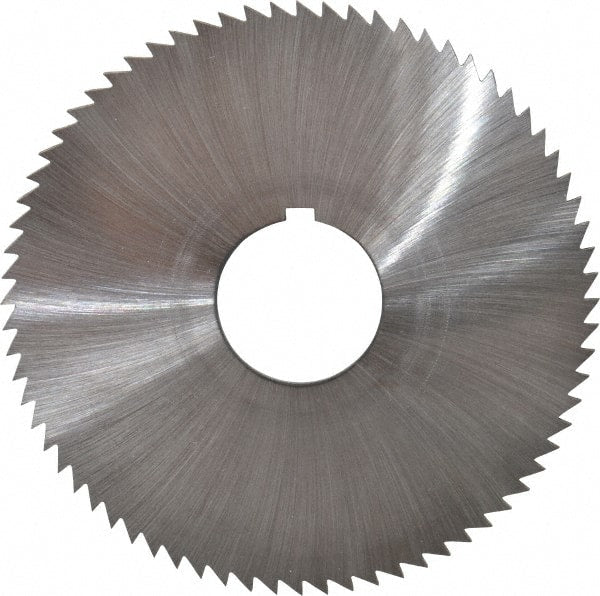 Made in USA - 2-3/4" Diam x 0.051" Blade Thickness x 3/4" Arbor Hole Diam, 72 Tooth Slitting and Slotting Saw - Arbor Connection, Right Hand, Uncoated, High Speed Steel, Concave Ground, Contains Keyway - Exact Tooling