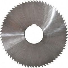 Made in USA - 2-3/4" Diam x 0.051" Blade Thickness x 3/4" Arbor Hole Diam, 72 Tooth Slitting and Slotting Saw - Arbor Connection, Right Hand, Uncoated, High Speed Steel, Concave Ground, Contains Keyway - Exact Tooling