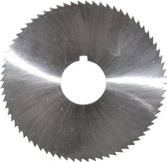 Made in USA - 2-3/4" Diam x 0.057" Blade Thickness x 3/4" Arbor Hole Diam, 72 Tooth Slitting and Slotting Saw - Arbor Connection, Right Hand, Uncoated, High Speed Steel, Concave Ground, Contains Keyway - Exact Tooling