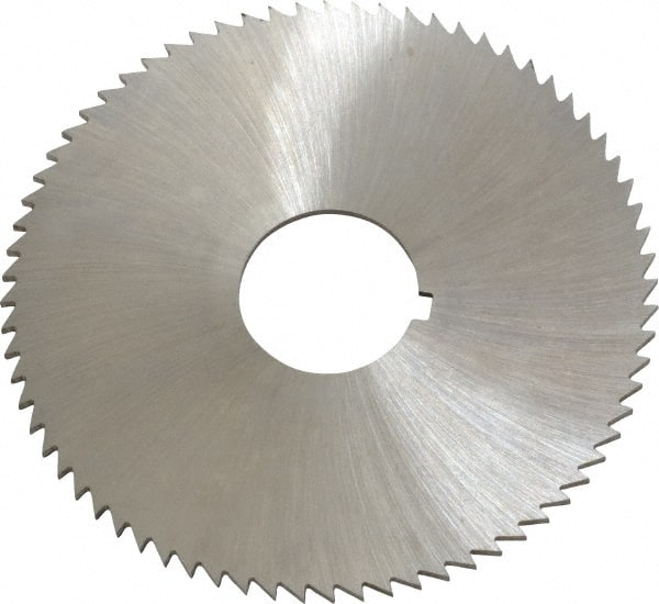 Made in USA - 2-3/4" Diam x 0.064" Blade Thickness x 3/4" Arbor Hole Diam, 72 Tooth Slitting and Slotting Saw - Arbor Connection, Right Hand, Uncoated, High Speed Steel, Concave Ground, Contains Keyway - Exact Tooling